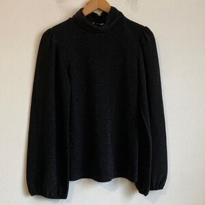 Ganni Black Long Sleeve Blouse